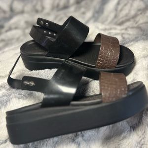 Croc Wedges Strappy Heels